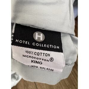 Hotel Collection Blue KING Duvet Cover 100% Cotton striped grid pattern textured